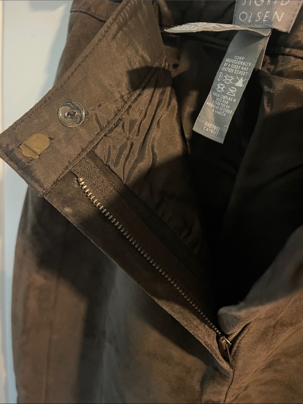 Sigrid Olsen Chocolate Brown Suede Pants - Picture 5 of 7